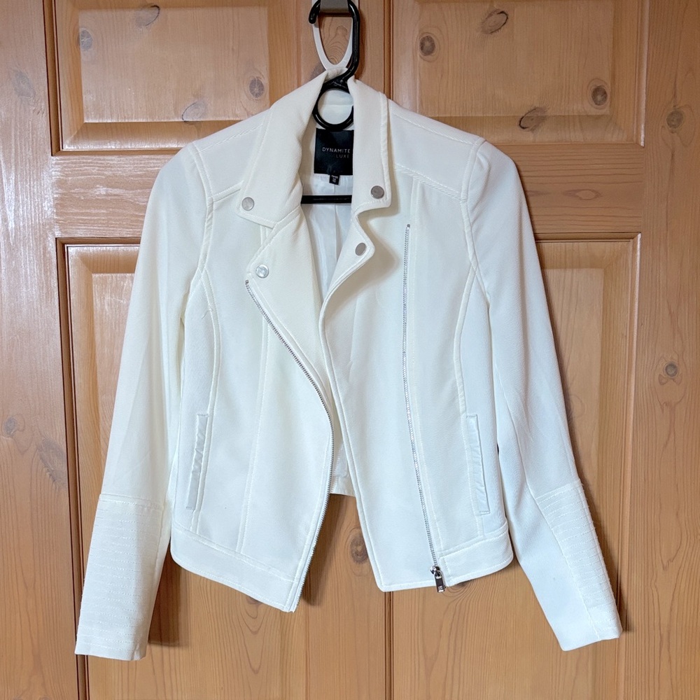 Dynamite Luxe XS white moto jacket
